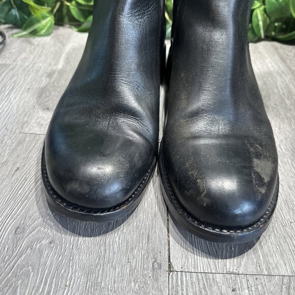 John Varvatos Chelsea Boot Sz 10 Black Leather Pull On Italy Made Distressed main image 11